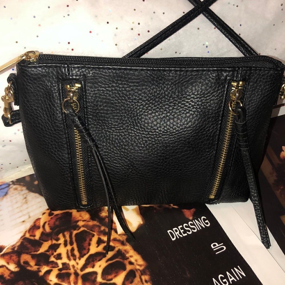H&M Faux Leather Black Mini Moto Cross Body - Picture 3 of 14
